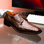 Los Altos Ostrich Bicycle Toe Shoes Brown
