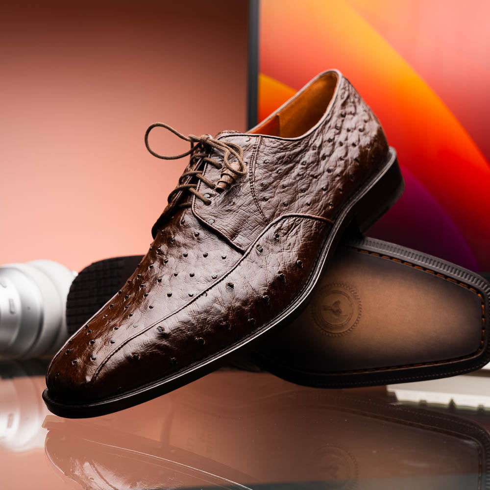 Los Altos Ostrich Bicycle Toe Shoes Brown