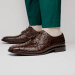 Los Altos Ostrich Bicycle Toe Shoes Brown