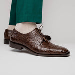 Los Altos Ostrich Bicycle Toe Shoes Brown