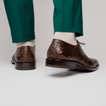 Los Altos Ostrich Bicycle Toe Shoes Brown