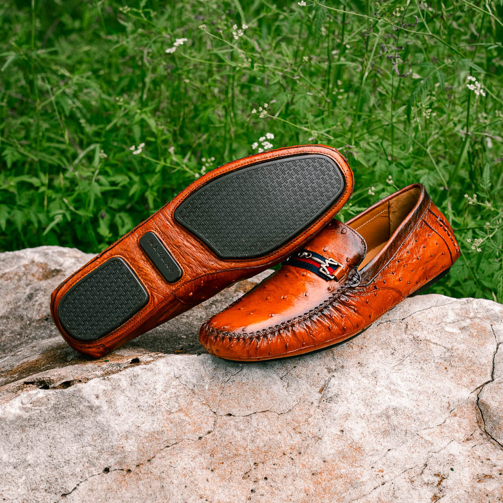 Mezlan Ostrich Driving Shoe Brandy (Exclusive) (RX7041-S)