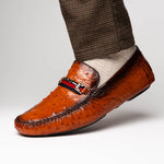 Mezlan Ostrich Driving Shoe Brandy (Exclusive) (RX7041-S)