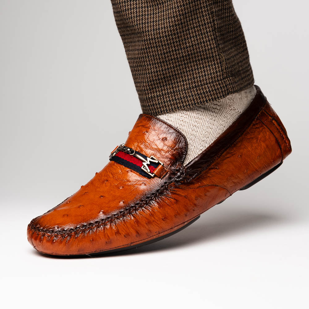 Mezlan Ostrich Driving Shoe Brandy (Exclusive) (RX7041-S)