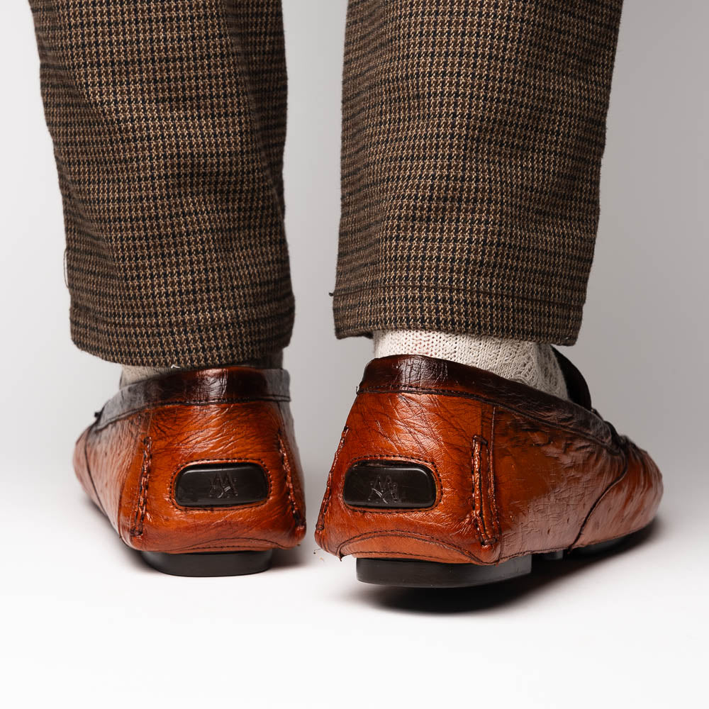 Mezlan Ostrich Driving Shoe Brandy (Exclusive) (RX7041-S)