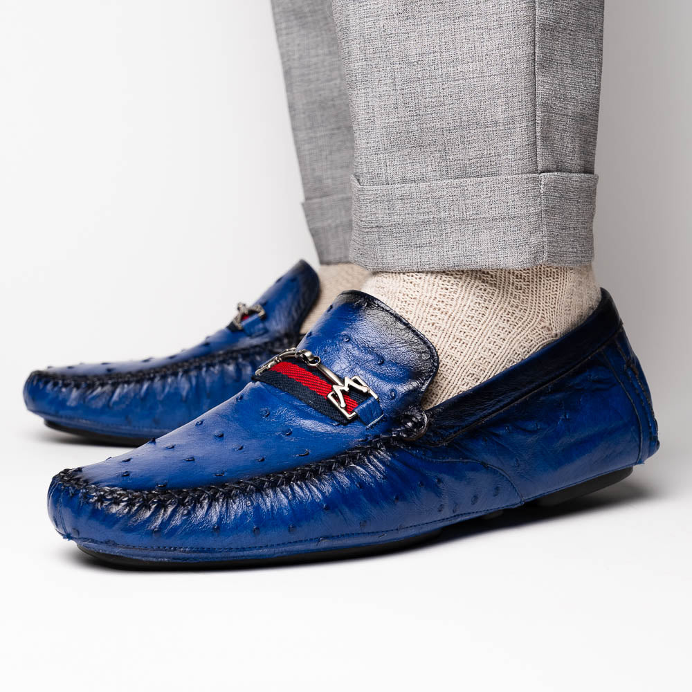 Mezlan Ostrich Driving Shoe Jeans (Exclusive) (RX7041-S)