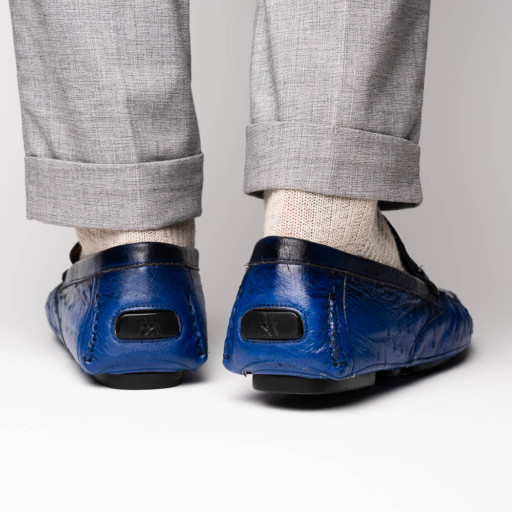 Mezlan Ostrich Driving Shoe Jeans (Exclusive) (RX7041-S)