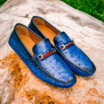 Mezlan Ostrich Driving Shoe Jeans (Exclusive) (RX7041-S)