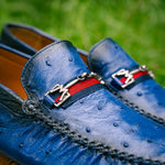 Mezlan Ostrich Driving Shoe Jeans (Exclusive) (RX7041-S)