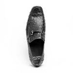 Los Altos Ostrich Quill Bit Loafers Black