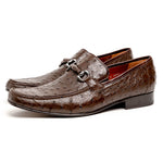 Los Altos Ostrich Quill Bit Loafers Brown
