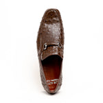 Los Altos Ostrich Quill Bit Loafers Brown