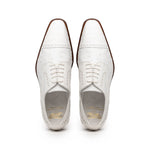 Calzoleria Toscana Ripi Baby Alligator & Ostrich Cap Toe White
