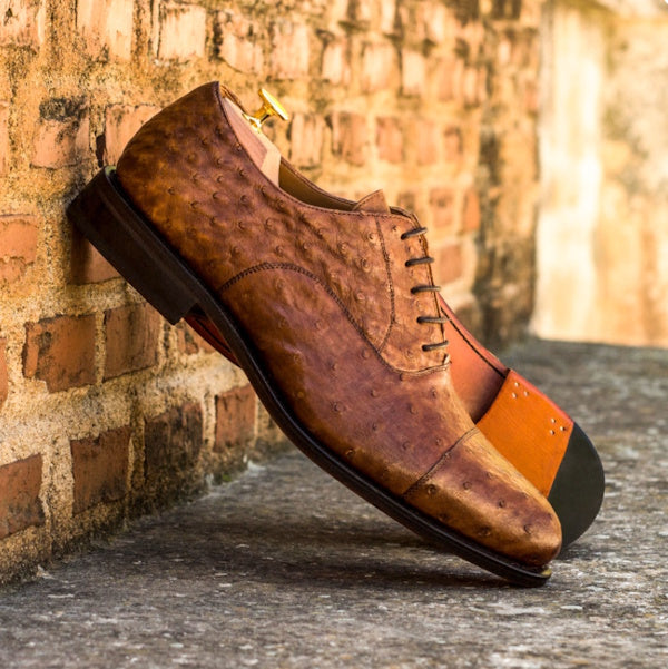 Ostrich Cap Toe Oxfords