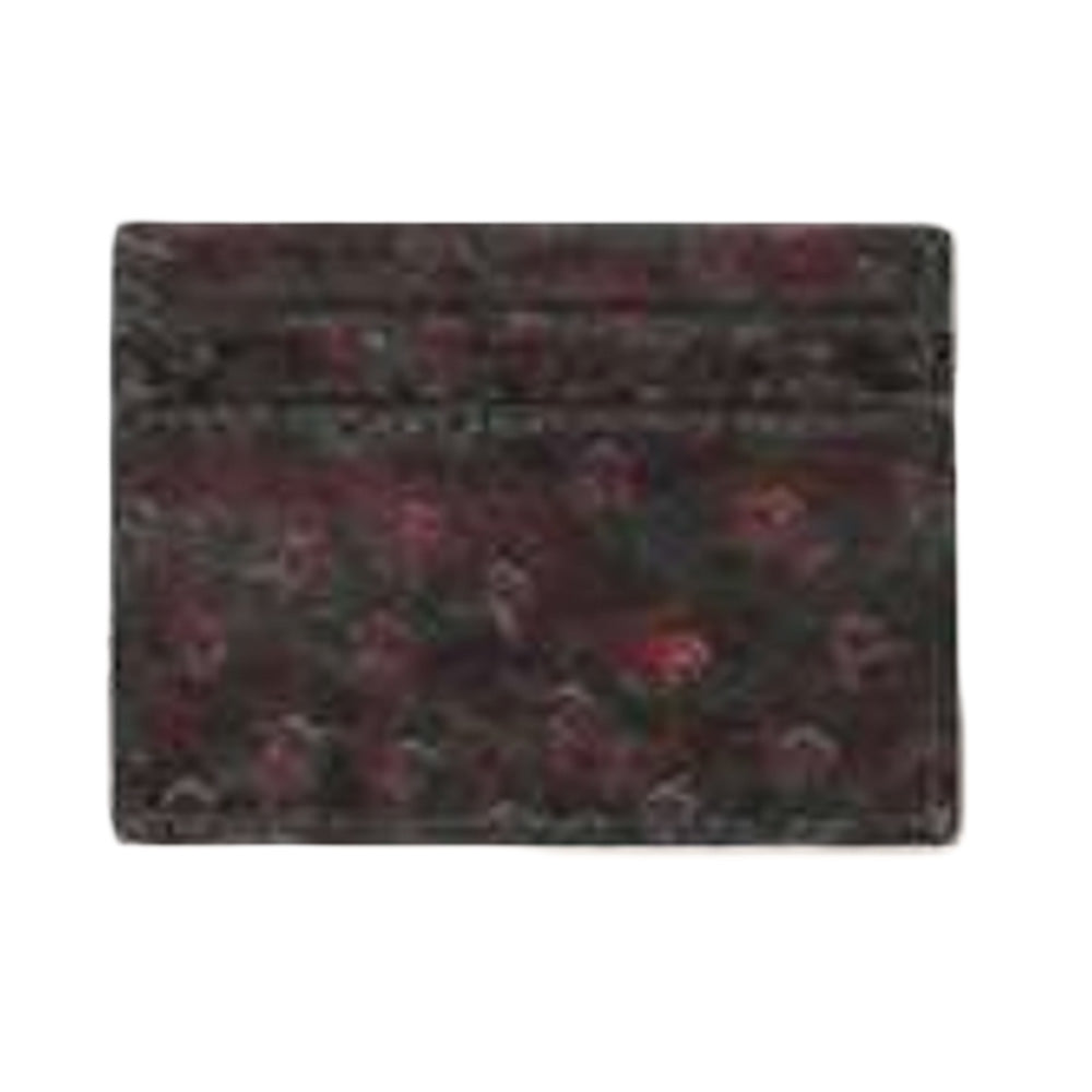 Los Altos Ostrich Card Holder Black Cherry