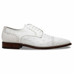 Calzoleria Toscana Ripi Baby Alligator & Ostrich Cap Toe White