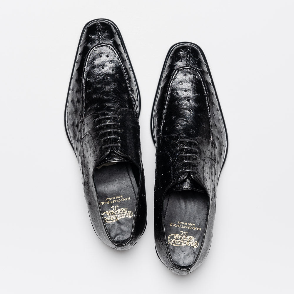 Calzoleria Toscana Ostrich Split Toe Shoes Black