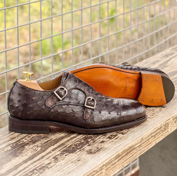 Ostrich Dbl Monk Strap