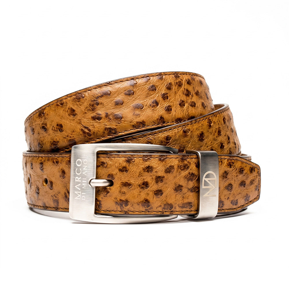 Marco Di Milano Domenico Ostrich Quill Belt Antique Paja