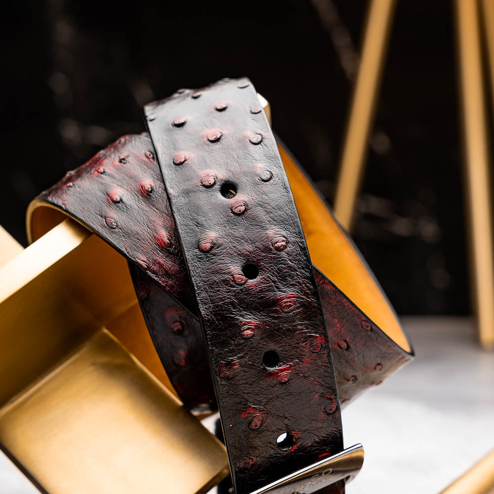 Marco Di Milano Ostrich Quill Belt Black Cherry