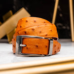 Marco Di Milano Ostrich Quill Belt Brandy