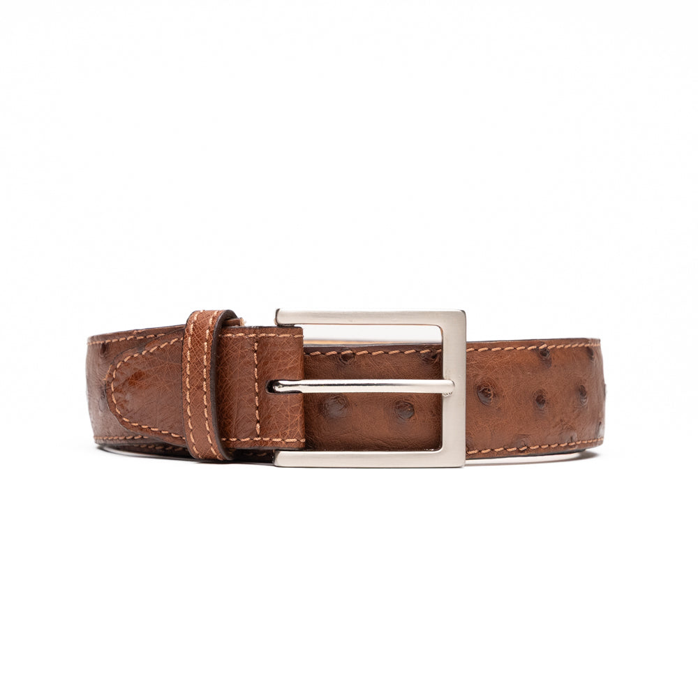 Zelli Ostrich Quill Belt Brown (73-101-BRN)