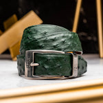 Marco Di Milano Ostrich Quill Belt Forest Green