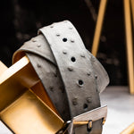 Marco Di Milano Ostrich Quill Belt Grey