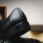 Calzoleria Toscana Ostrich Split Toe Shoes Black