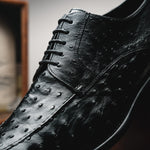 Calzoleria Toscana Ostrich Split Toe Shoes Black