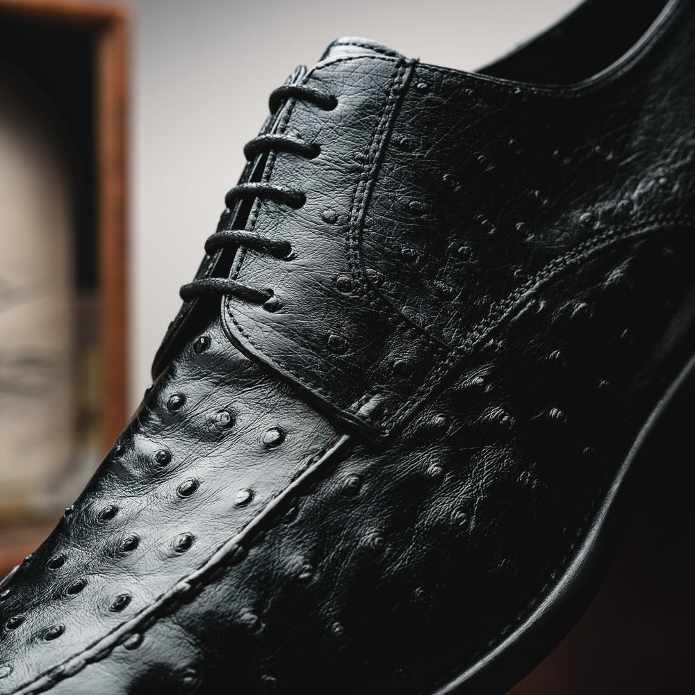 Calzoleria Toscana Ostrich Split Toe Shoes Black