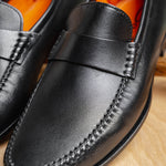 Santoni Penny Loafer Shoes Black