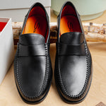 Santoni Paine M1 Penny Loafer Shoes Black
