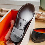 Santoni Paine M1 Penny Loafer Shoes Black