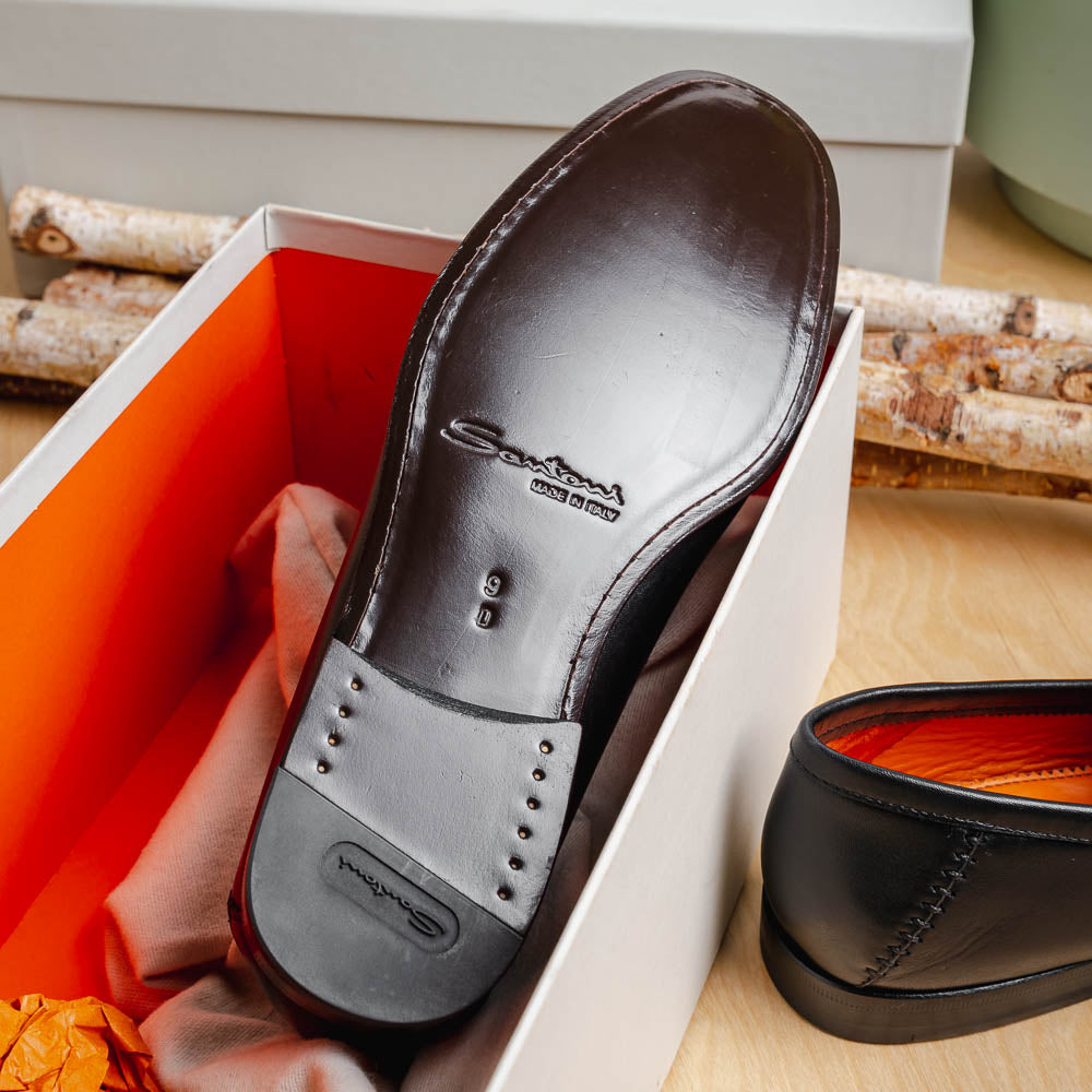 Santoni Penny Loafer Shoes Black