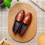 Zelli Crocodile Basketweave Loafer Cognac