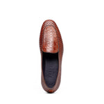 Zelli Crocodile Basketweave Loafer Cognac