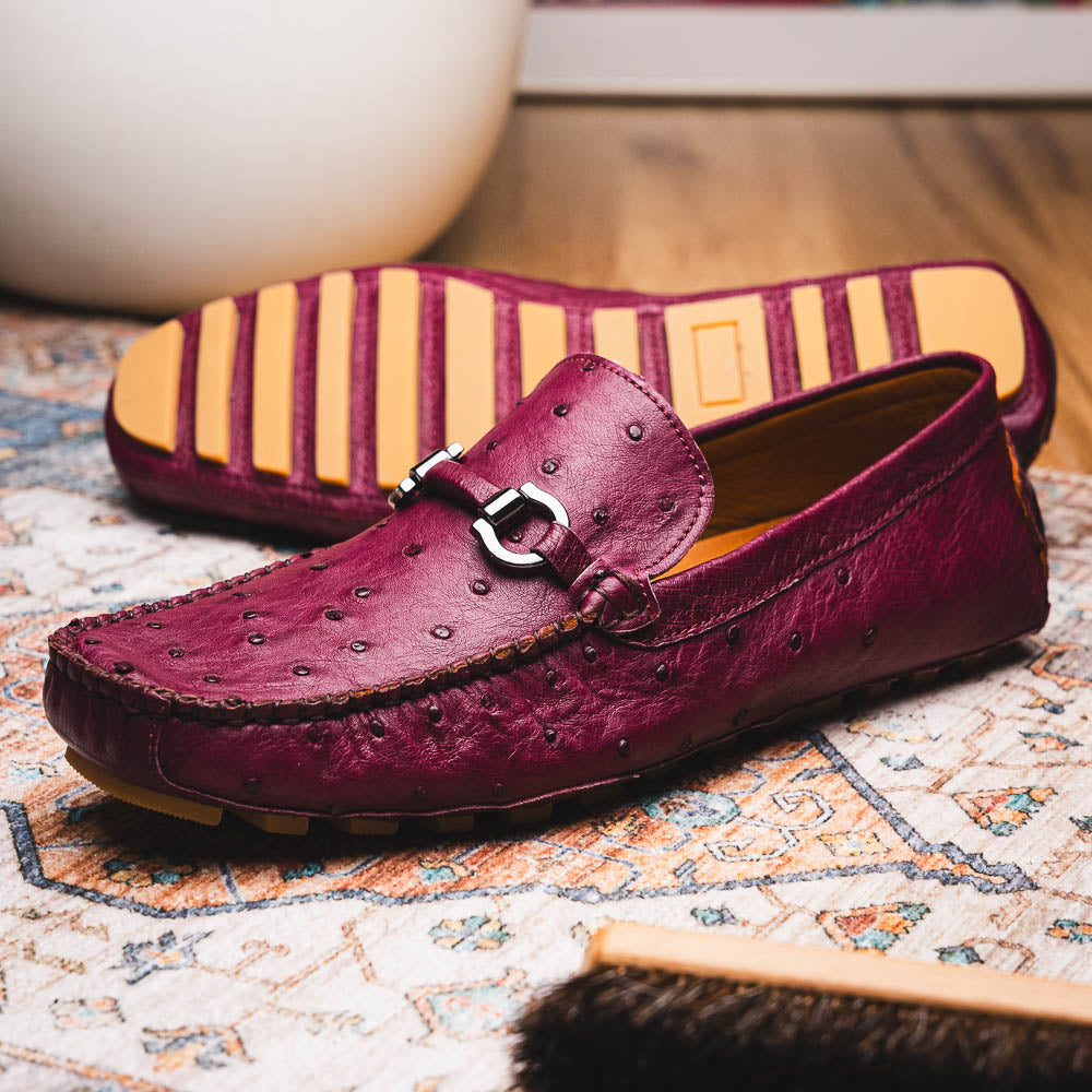 Corrente Palm Beach Ostrich Driver Burgundy