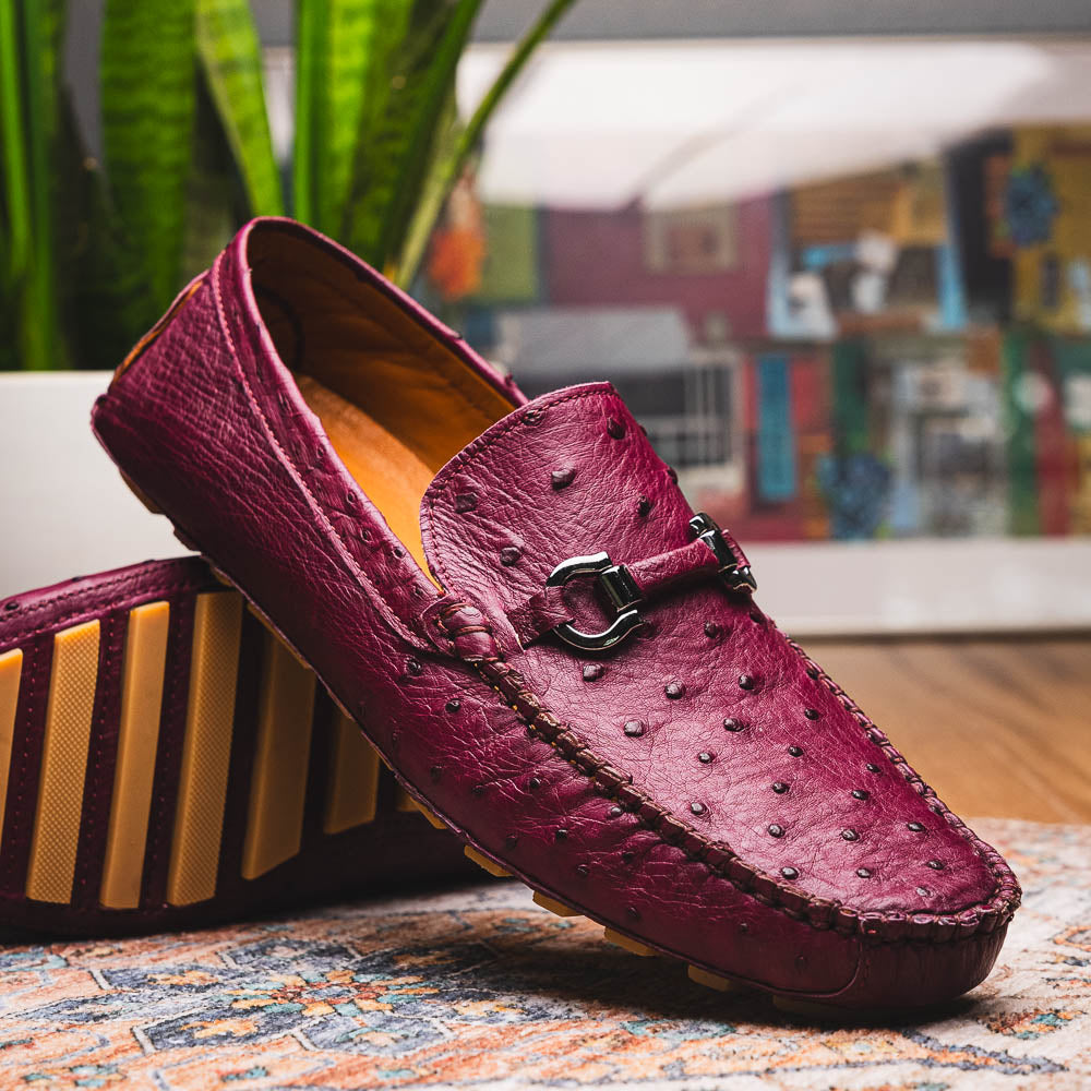 Corrente Palm Beach Ostrich Driver Burgundy