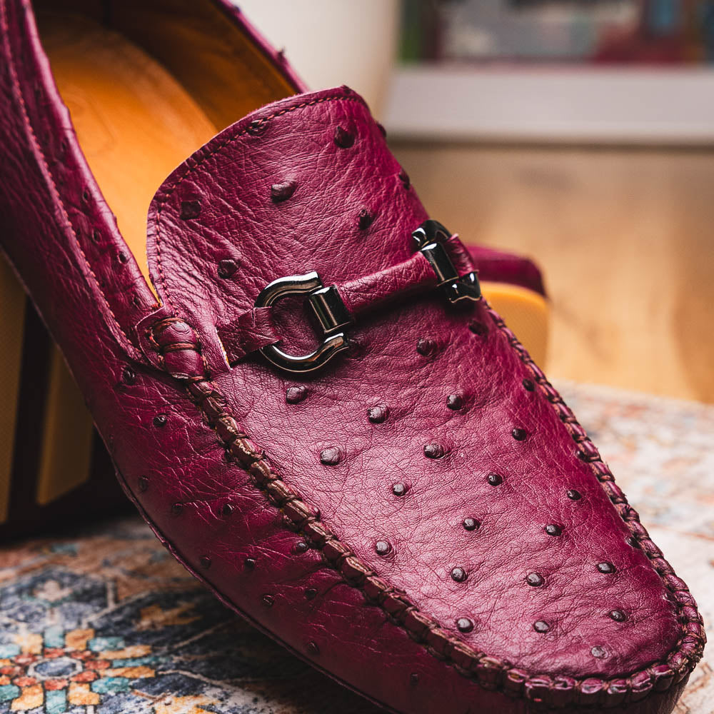 Corrente Palm Beach Ostrich Driver Burgundy