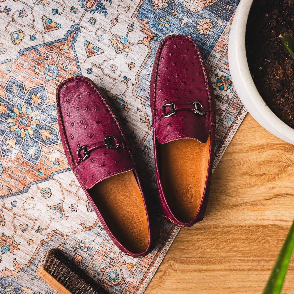 Corrente Palm Beach Ostrich Driver Burgundy