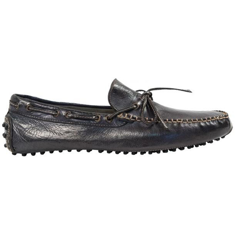 Paolo Shoes Adam Leather Drivers Grey