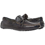 Paolo Shoes Adam Leather Drivers Grey