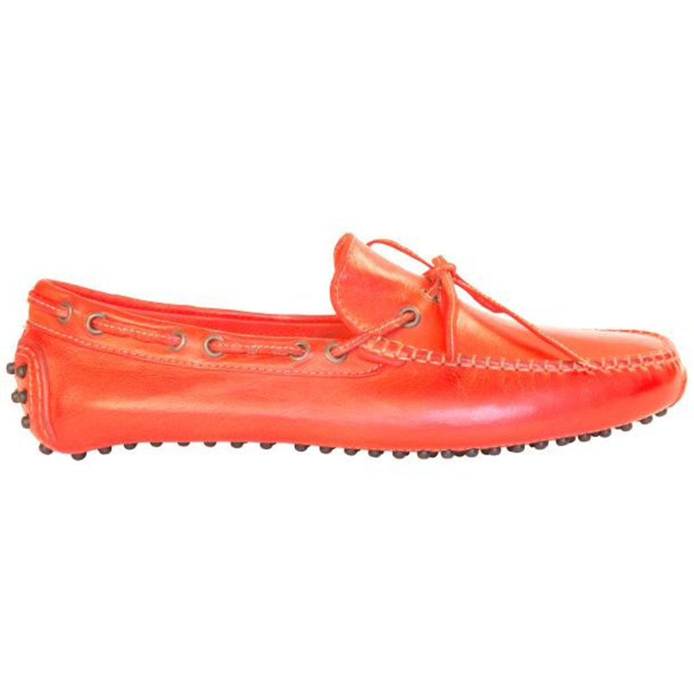 Paolo Shoes Adam Leather Drivers Red