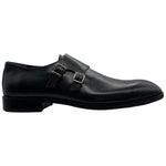 Paolo Shoes Adriano Monk Strap Brogue Shoes Black