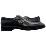 Paolo Shoes Adriano Monk Strap Brogue Shoes Black