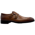 Paolo Shoes Adriano Monk Strap Brogue Shoes Taba