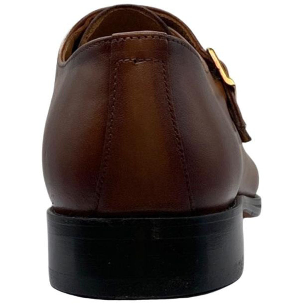 Paolo Shoes Adriano Monk Strap Brogue Shoes Taba