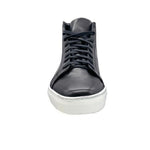 Paolo Shoes Alberto Leather High Top Dress Sneakers Black