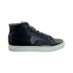 Paolo Shoes Alberto Leather High Top Dress Sneakers Blue